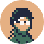 Stylized pixelart self-portrait